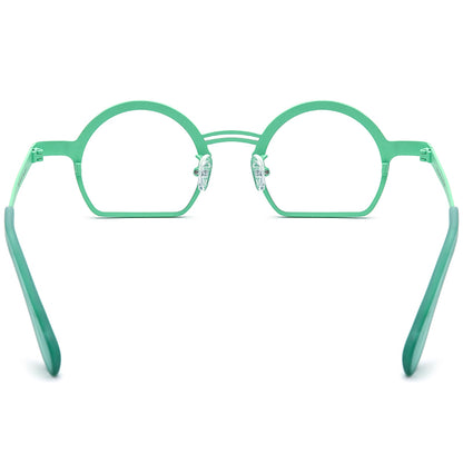 Multicolour Print Titanium Round Optical Glasses Frame - MCROONS - back view