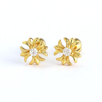 KR Europe and America S925 Silver Ear Bone Nails Ins Cross Screws Earrings Sleep without Removing Earrings Wholesale for Women