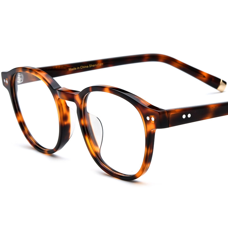 Retro Square Acetate Optical Glasses Frame - Leopard - MCROONS