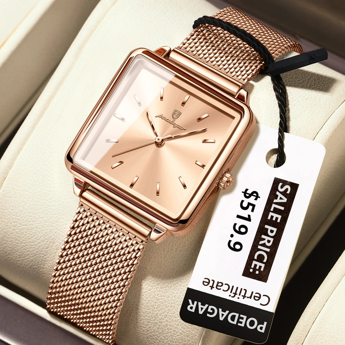 Poedagar 793 Women's Luxury Quartz Watch – Stainless Steel Band, Waterproof, Luminous