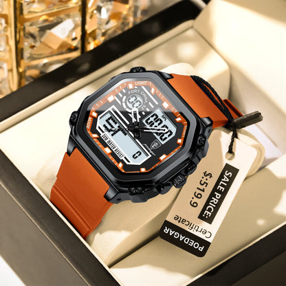 Poedagar 993 Men's Luxury Chronograph Quartz Watch – Silicone Strap, Waterproof, Luminous, Date