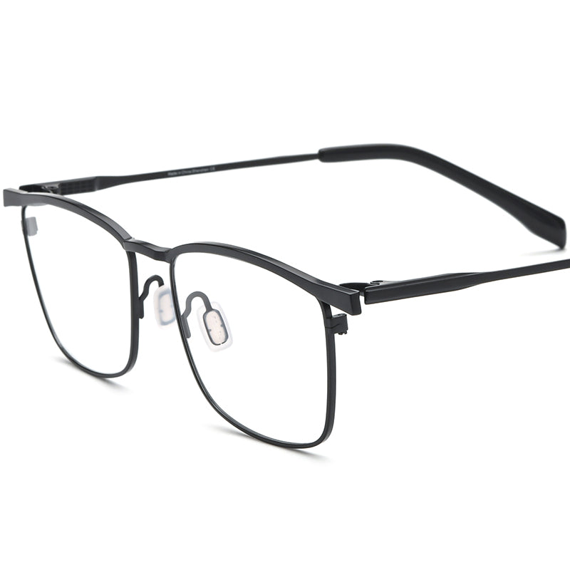 Square Titanium Optical Glasses Frame Designer - Black - MCROONS