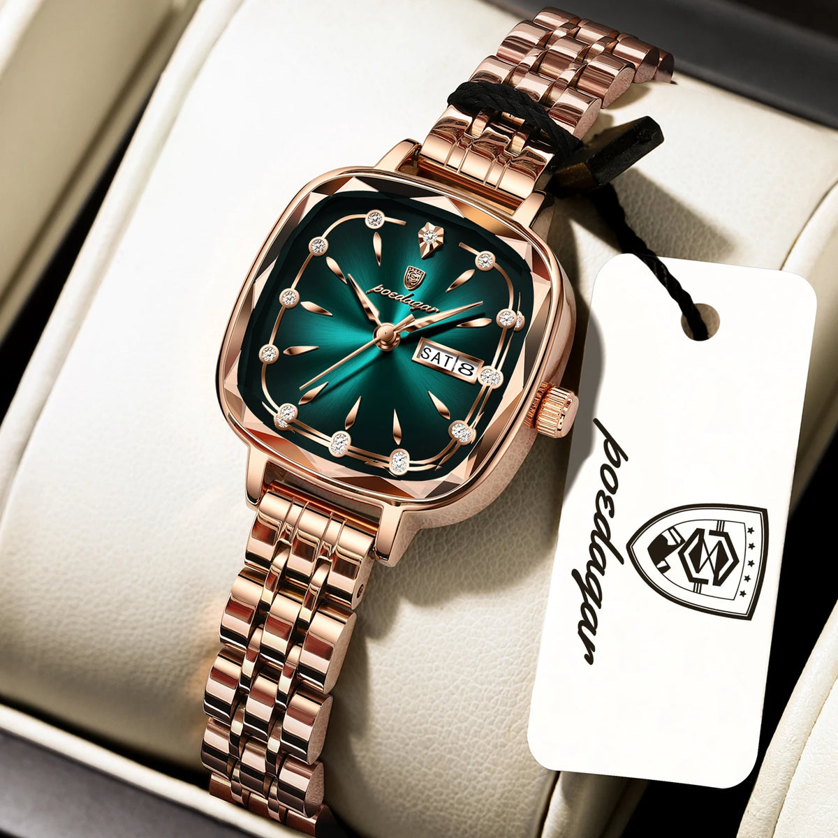 Poedagar 509 Women's Luxury Quartz Watch – Stainless Steel Band, Waterproof, Date