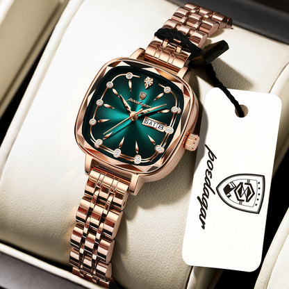 Poedagar 509 Women's Luxury Quartz Watch – Stainless Steel Band, Waterproof, Date