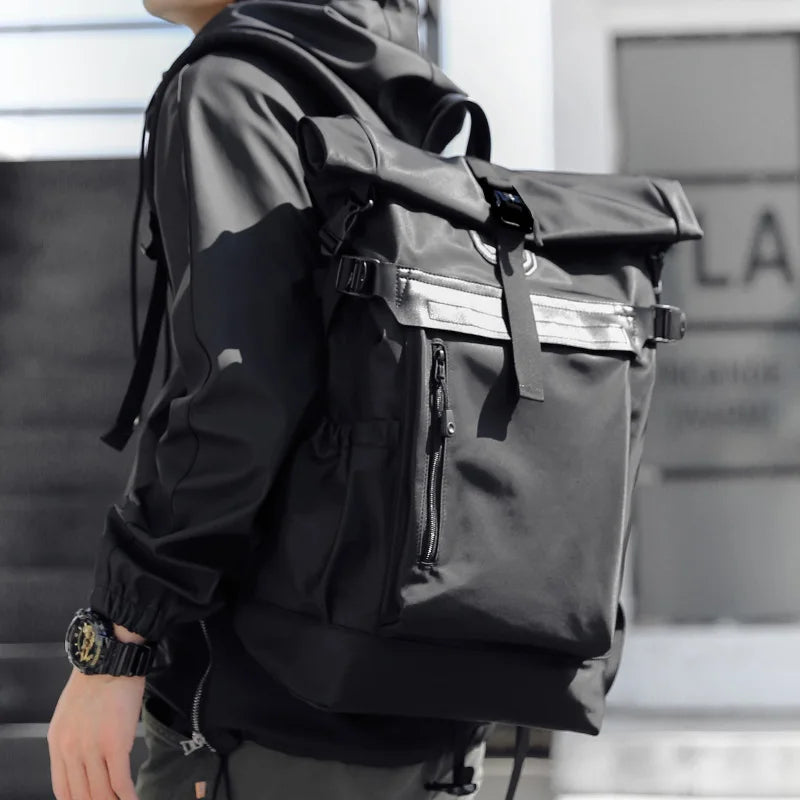Men'S Backpack Anti-Theft Travel Bag for Men Roll Top Water-Resistant Laptop Rucksack Outdoor Backpack