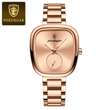 Poedagar 783 Women's Luxury Quartz Watch – Stainless Steel Band, Waterproof