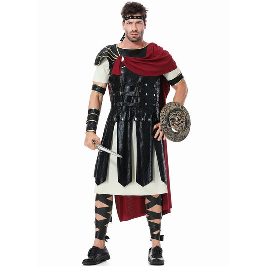 Men's Gladiator Costume - Adult Roman Spartan Warrior Halloween Uniform