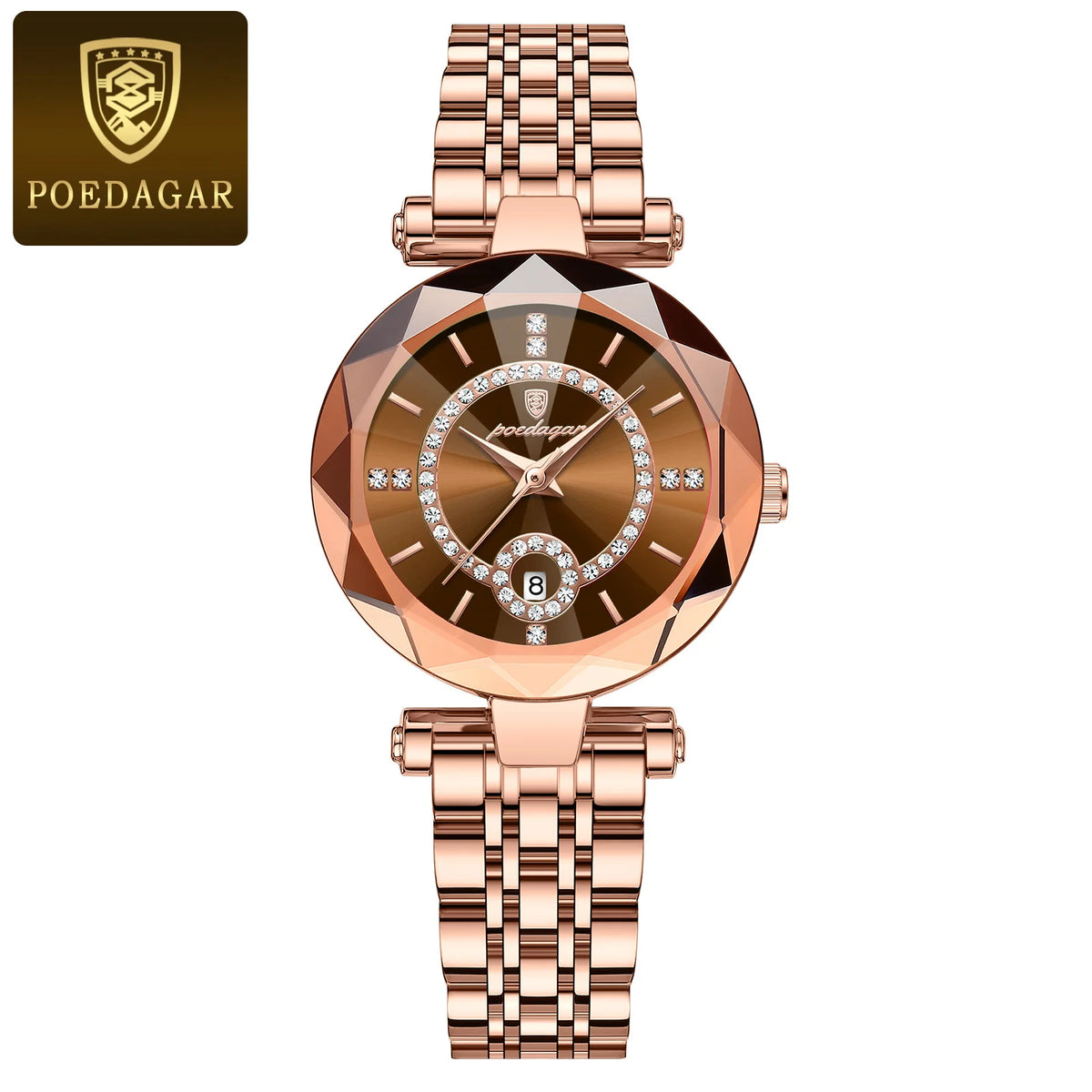 Poedagar 726 Women's Luxury Quartz Watch – Stainless Steel Band, Waterproof, Luminous, Date