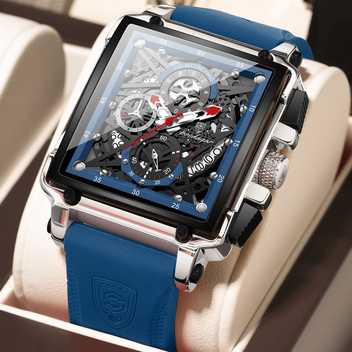 Poedagar 840 Men's Luxury Chronograph Quartz Watch – Silicone Strap, Waterproof, Luminous, Date