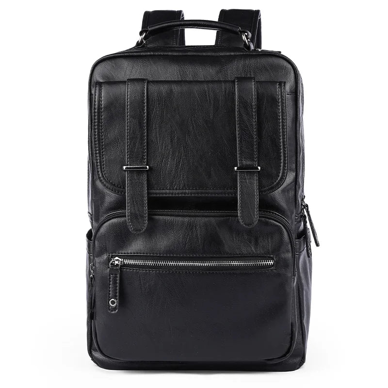 Leather PU Backpack Men Mochila Laptop Backpack School Travel Leather Backpack