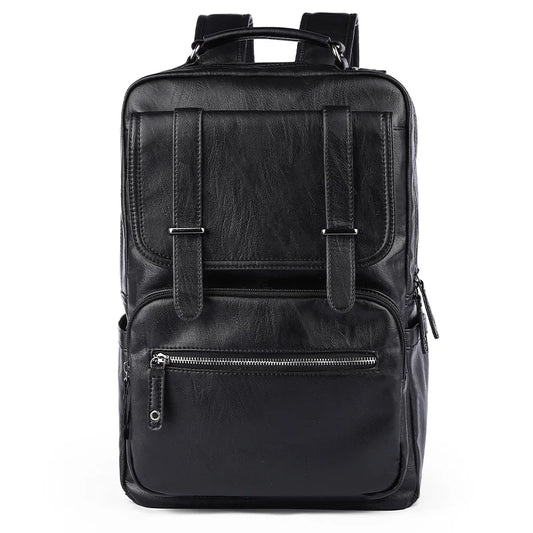 Leather PU Backpack Men Mochila Laptop Backpack School Travel Leather Backpack