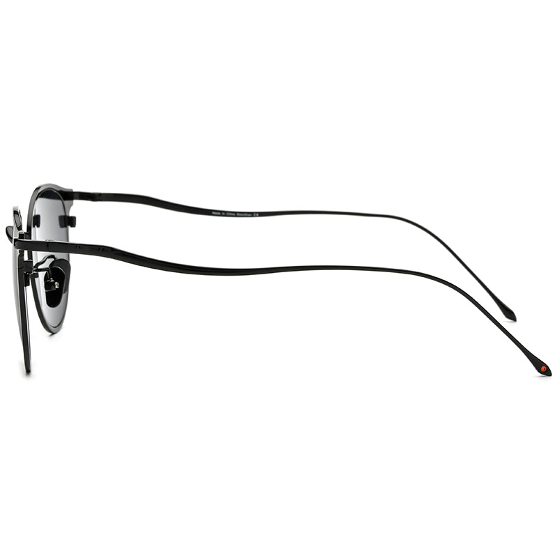 Titanium Round Polarized Sunglasses Vintage - MCROONS - side