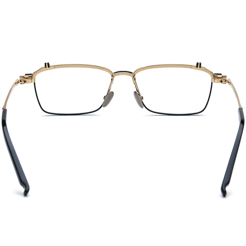 Flip-Up Square Titanium Optical Glasses Frame - MCROONS - hinge detail