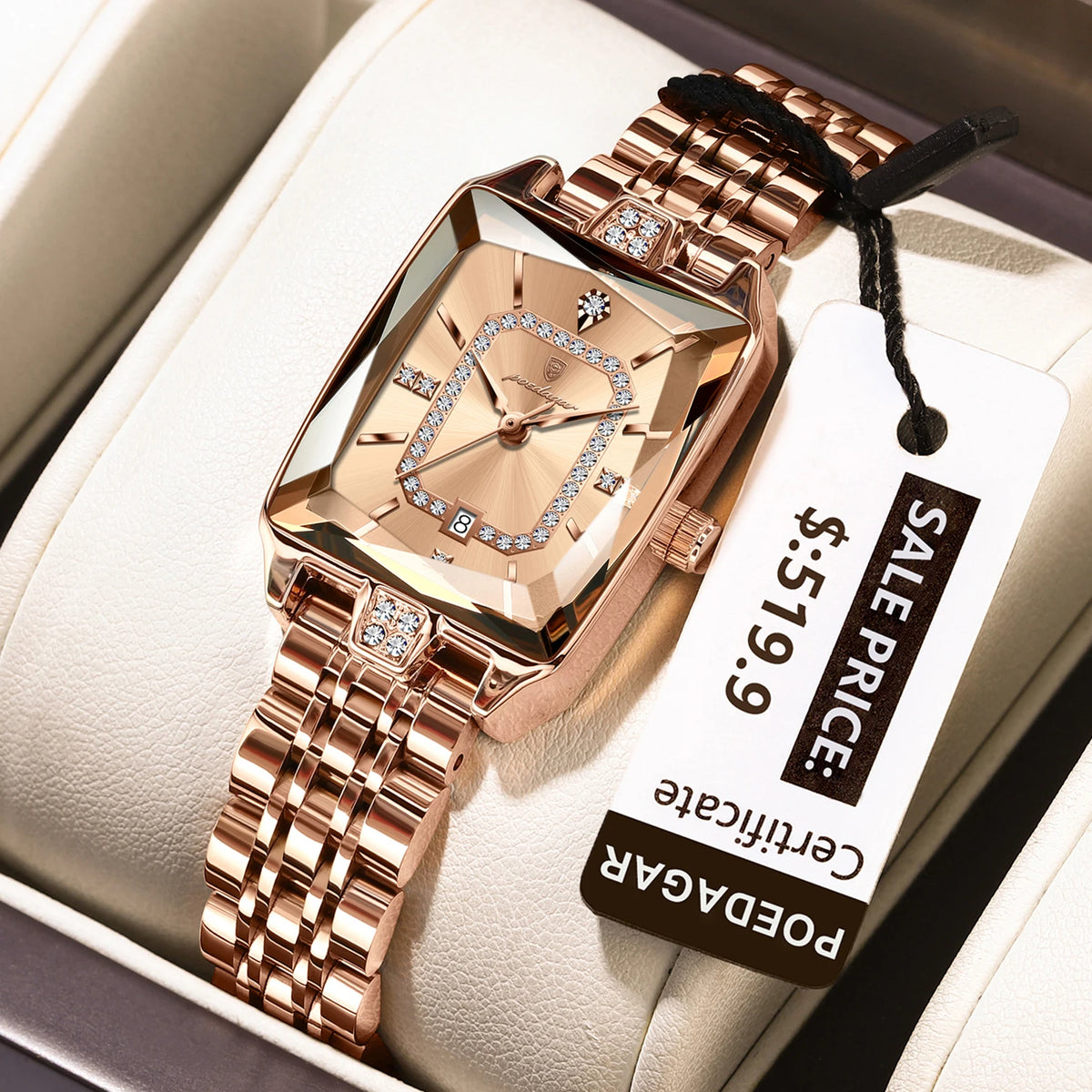 Poedagar 785 Women's Luxury Quartz Watch – Stainless Steel Band, Waterproof, Luminous, Date