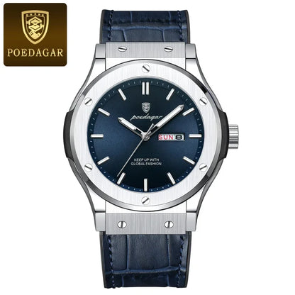 Poedagar 952 Men's Luxury Quartz Watch – Silicone Strap, Waterproof, Luminous, Date