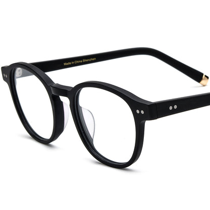 Retro Square Acetate Optical Glasses Frame - Matte Black - MCROONS