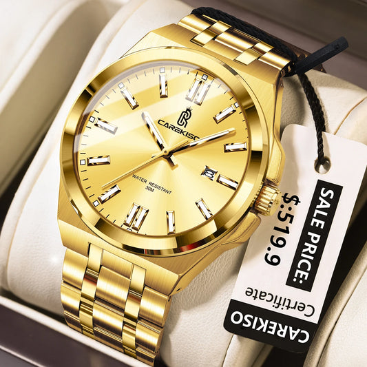 Poedagar C106 Men's Luxury Quartz Watch – Stainless Steel Band, Waterproof, Luminous, Date