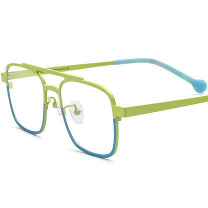 Titanium Aviator Optical Glasses Frame Retro Pilot - MCROONS - Matte Yellow