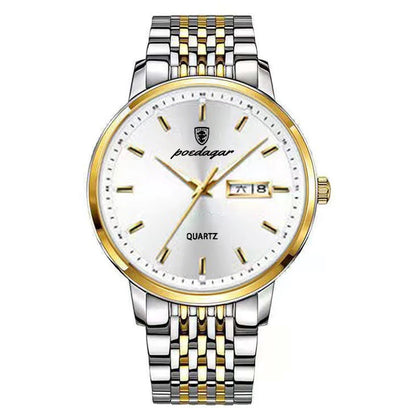 Poedagar 832 Men's Luxury Quartz Watch – Stainless Steel Band, Waterproof, Date