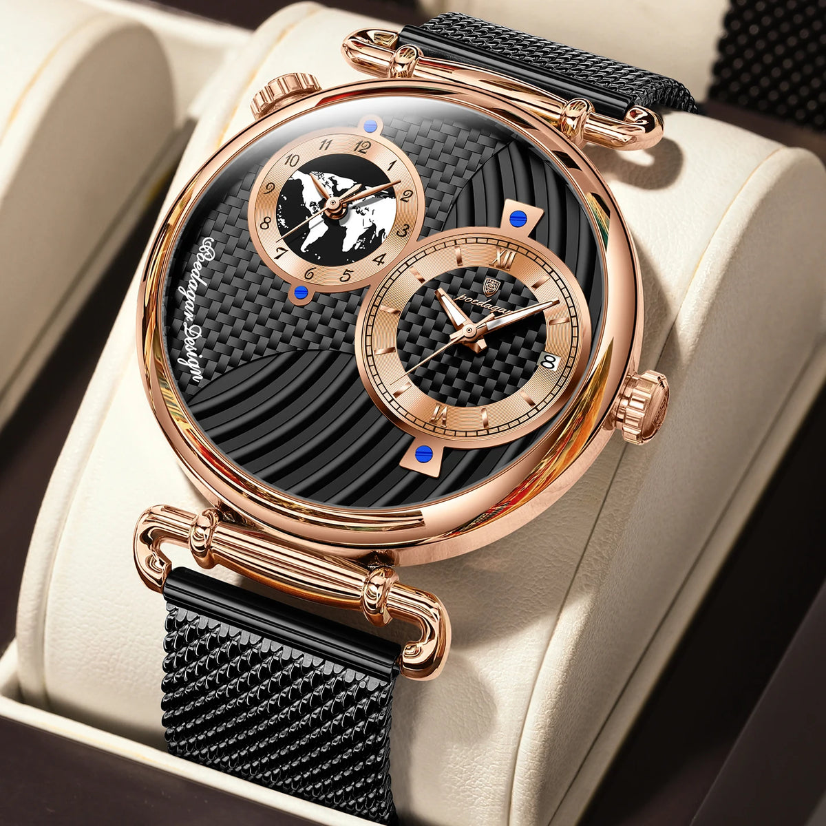 Poedagar 848 Men's Luxury Quartz Watch – Stainless Steel Band, Waterproof, Luminous, Date