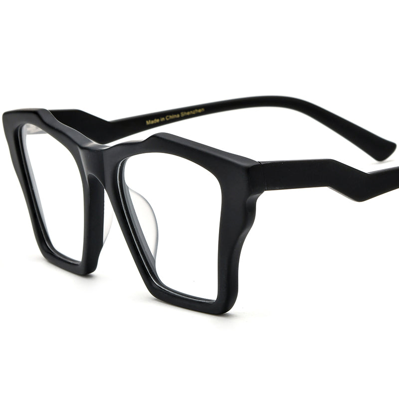 Retro Cat Eye Acetate Optical Glasses Frame - Black - MCROONS
