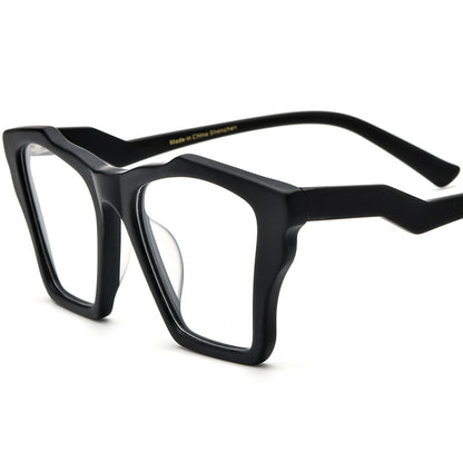 Retro Cat Eye Acetate Optical Glasses Frame - Black - MCROONS