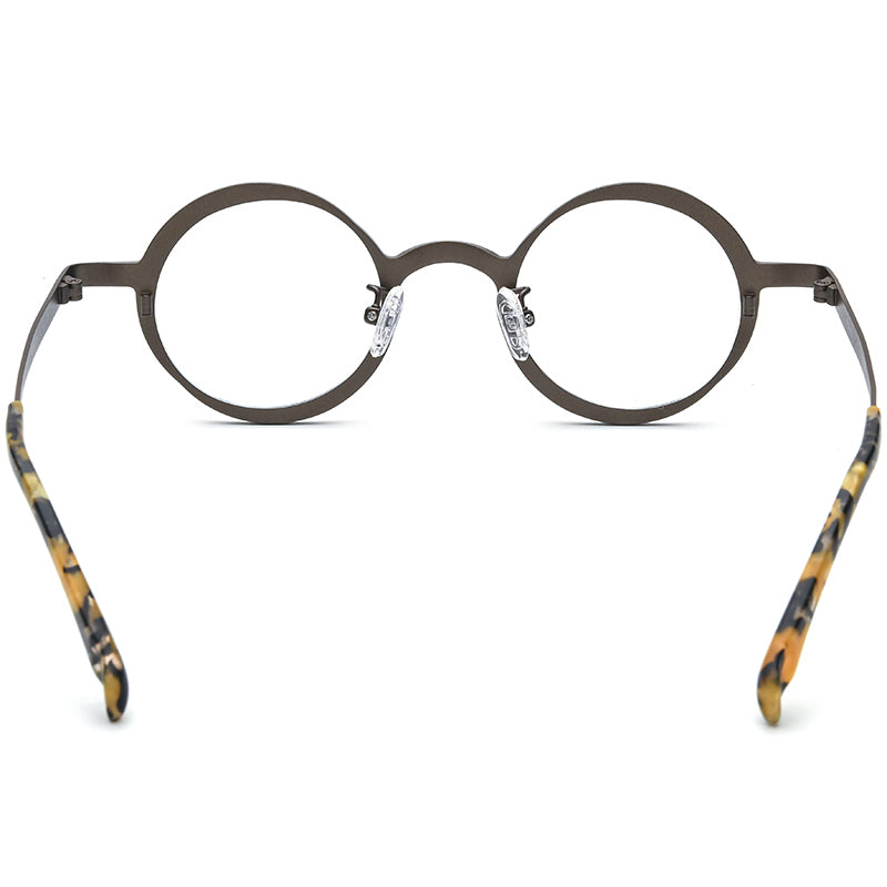 Colourful Titanium Round Optical Glasses Frame - MCROONS - back view