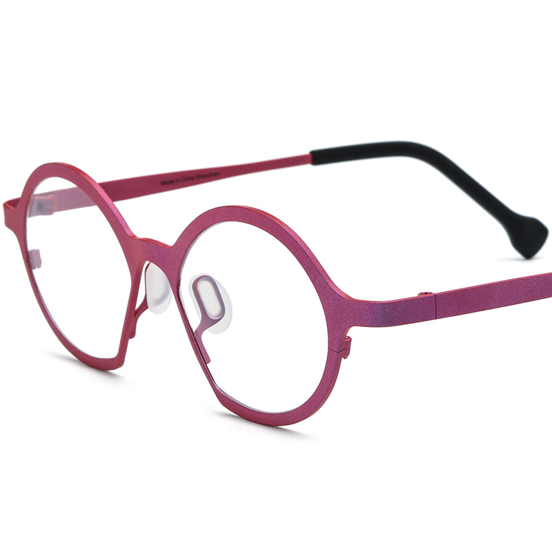 Titanium Cat Eye Optical Glasses Frame Retro - MCROONS - Purple