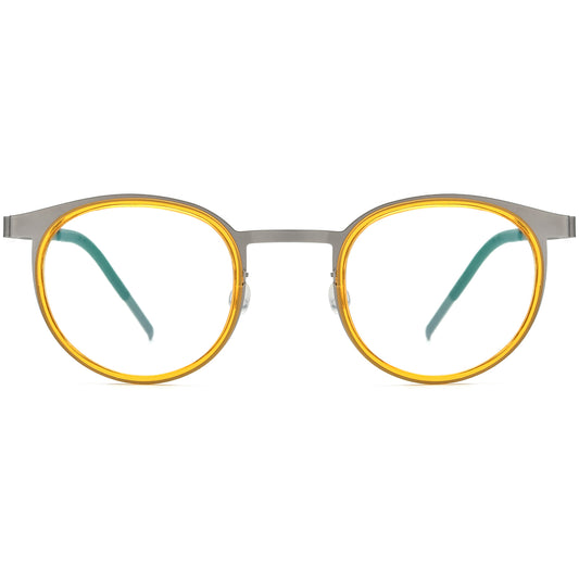 Acetate Round Optical Glasses Frame Vintage - MCROONS - front