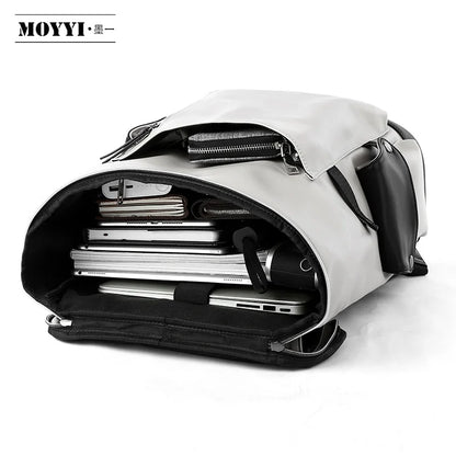 Mochila Vegan Leather Vintage Teenagers Daily School Backpack Laptop Backpack for Boys Faux Pu Leather Man Backpack