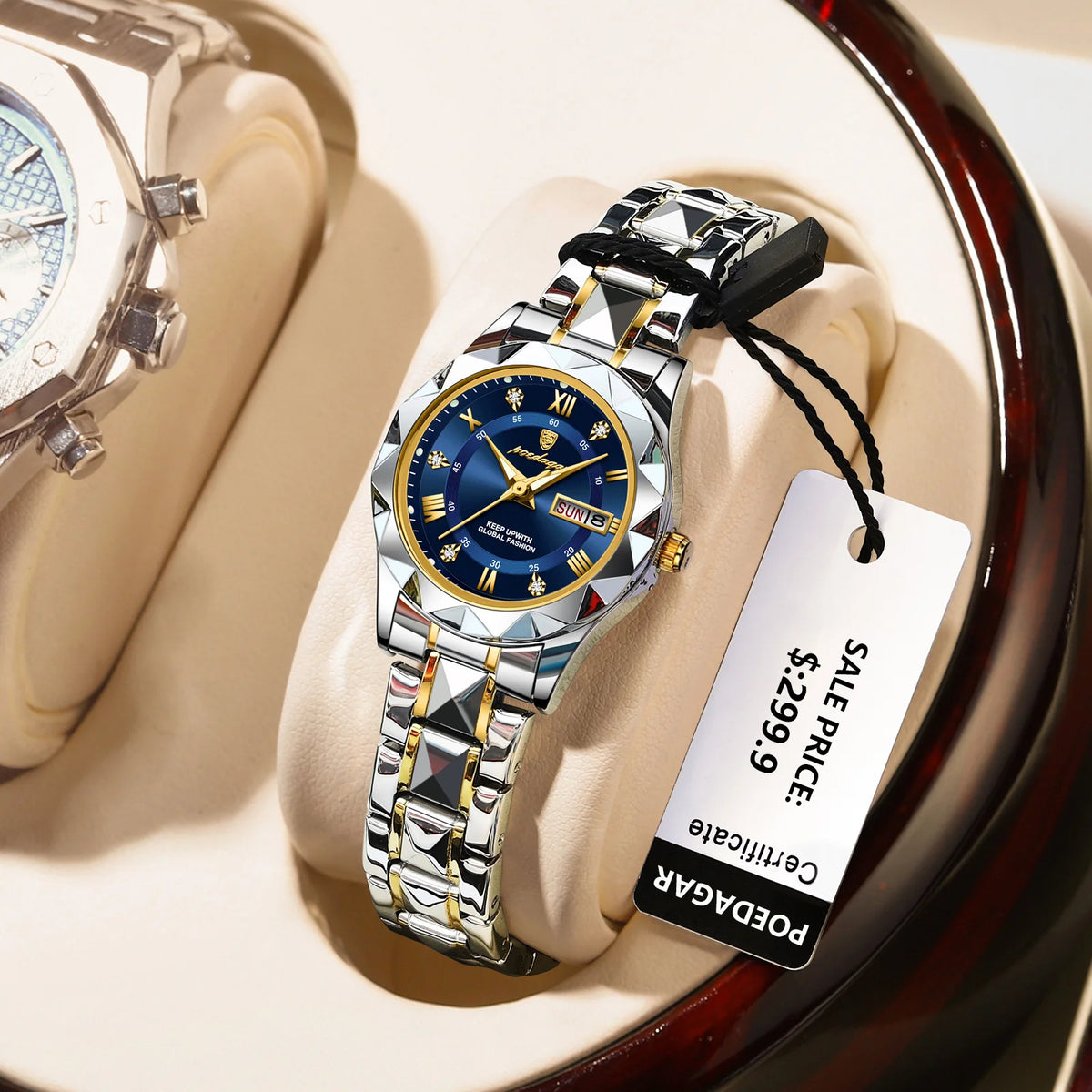 Poedagar Women's Luxury Quartz Watch – Stainless Steel Band, Waterproof, Luminous, Date