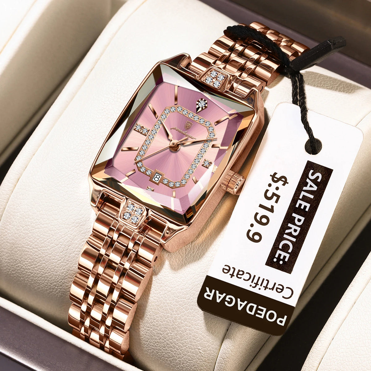 Poedagar 785 Women's Luxury Quartz Watch – Stainless Steel Band, Waterproof, Luminous, Date