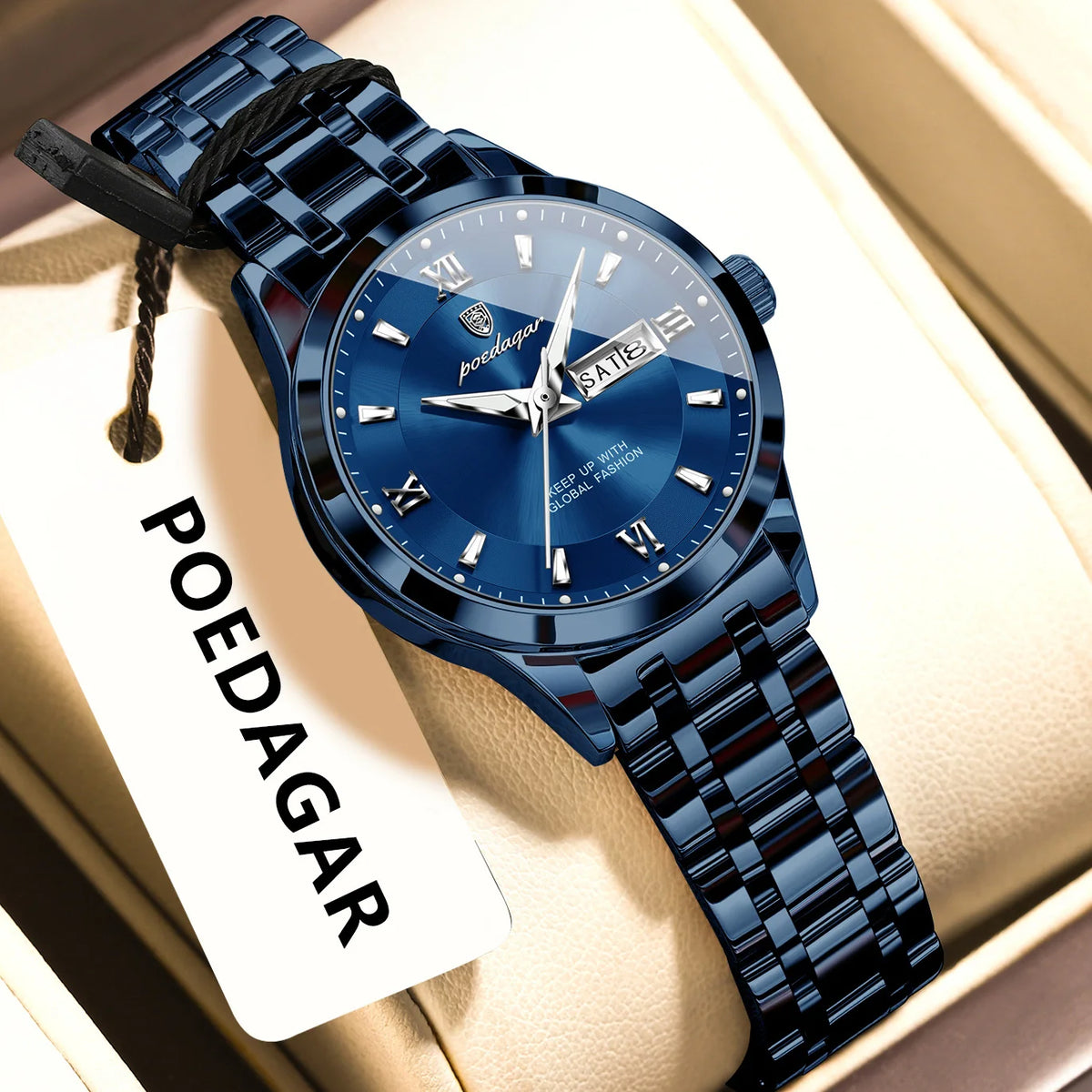 Poedagar 503 Women's Luxury Quartz Watch – Stainless Steel Band, Waterproof, Luminous, Date