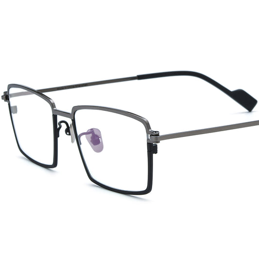 Colourful Titanium Square Optical Glasses Frame Everyday - Grey Black - MCROONS