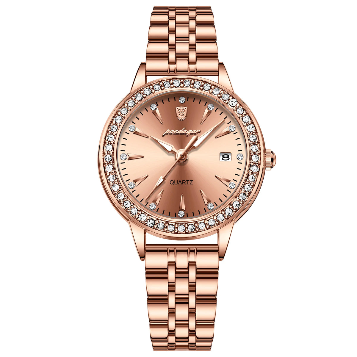 Poedagar 366 Women's Luxury Quartz Watch – Stainless Steel Band, Waterproof, Date