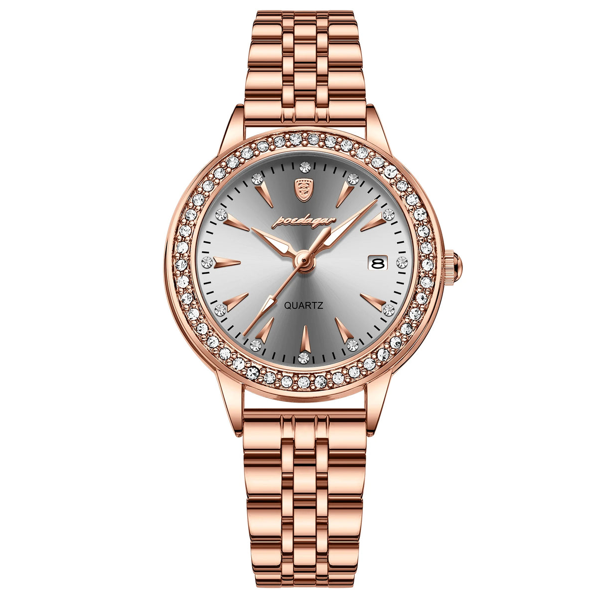 Poedagar 366 Women's Luxury Quartz Watch – Stainless Steel Band, Waterproof, Date