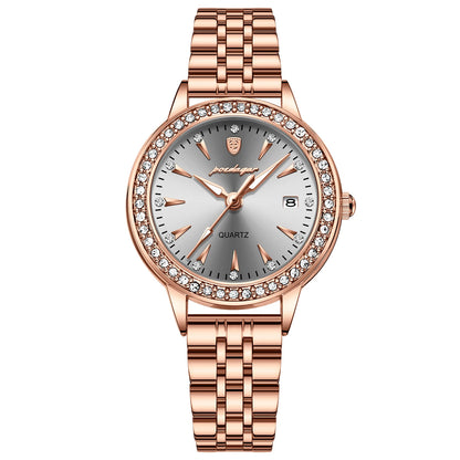 Poedagar 366 Women's Luxury Quartz Watch – Stainless Steel Band, Waterproof, Date