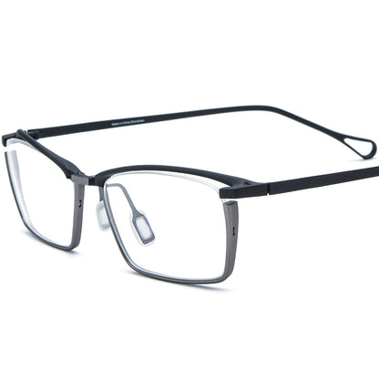 Titanium Square Optical Glasses Frame Designer - Black Gray - MCROONS