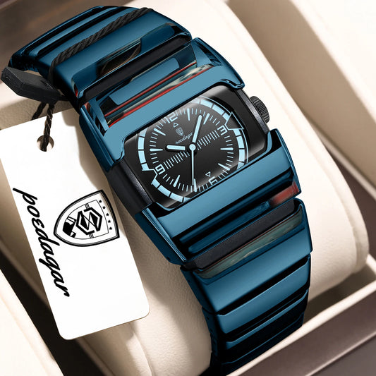 Poedagar 846 Men's Luxury Quartz Watch – Stainless Steel Band, Waterproof, Luminous