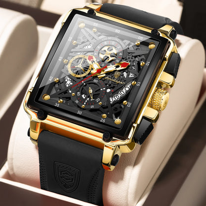 Poedagar 840 Men's Luxury Chronograph Quartz Watch – Silicone Strap, Waterproof, Luminous, Date