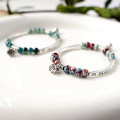 Vintage Sister Friendship Bracelets Chinese Traditional Culture Ceramics Beaded Bracelet Handmade Student Girls Couple Jewelry