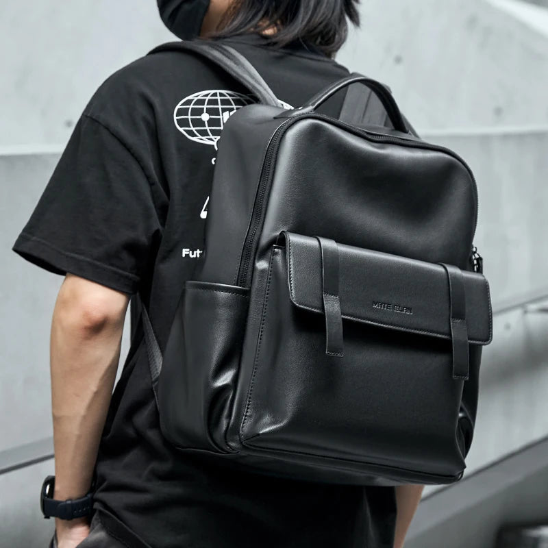 MOYYI Fashion Laptop Backpack for Men Vintage National Business Backpack PVC Travel Outdoor Backpacks Mens School Rucksack