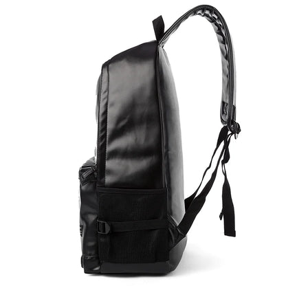 Waterproof PU Leather Bags for Men'S Backpack Bag School Leather Laptop Backpack