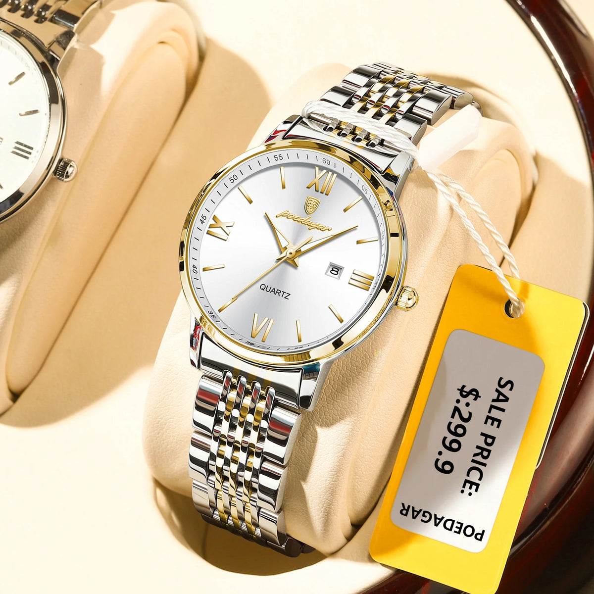 Poedagar 716 Women's Luxury Quartz Watch – Stainless Steel Band, Waterproof, Luminous, Date