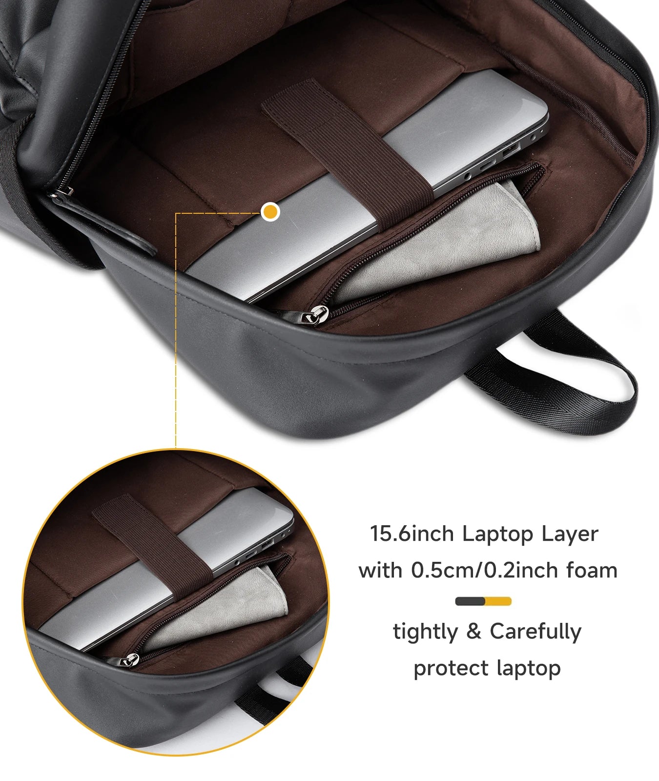 Wholesale PU Laptop Backpack Bags for Men Business Travel PU Leather Men'S Backpack
