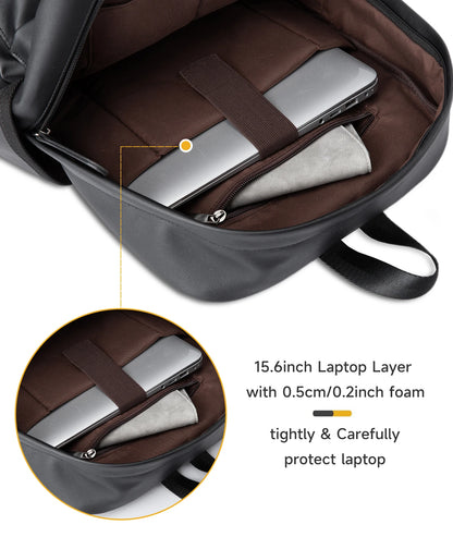 Wholesale PU Laptop Backpack Bags for Men Business Travel PU Leather Men'S Backpack