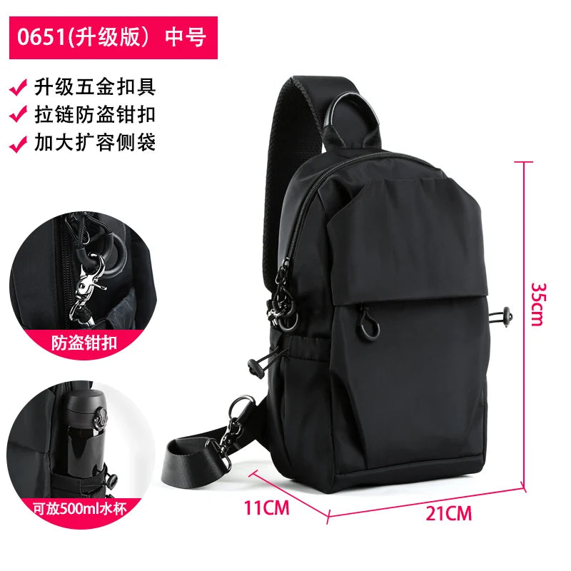 Wholesale Unisex Waterproof Crossbody Shoulder Bags Travel Sling Bags Customized Chest Bag for Men