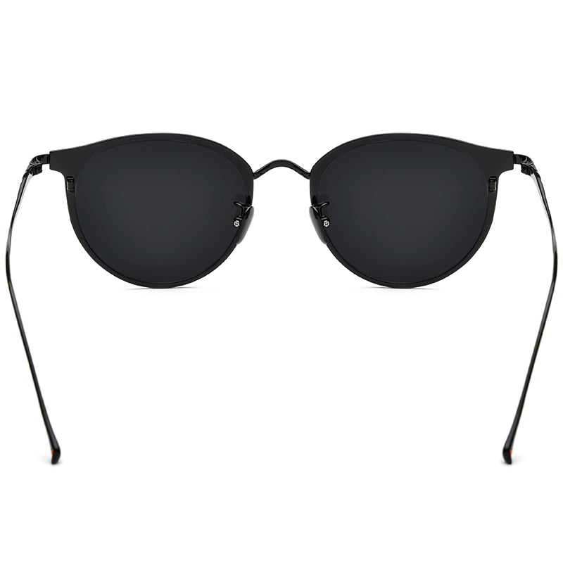 Titanium Round Polarized Sunglasses Vintage - MCROONS - back