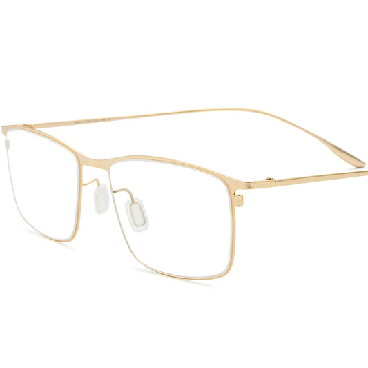 Titanium Alloy Square Optical Glasses Frame Designer - Gold - MCROONS