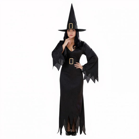 Adult Women Black Raven Witch Dress Cosplay Costume